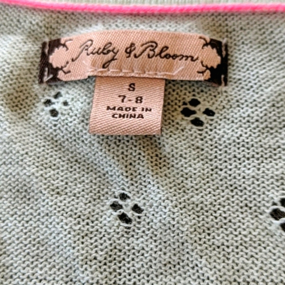 Ruby & Bloom sea green sweater size 7-8
